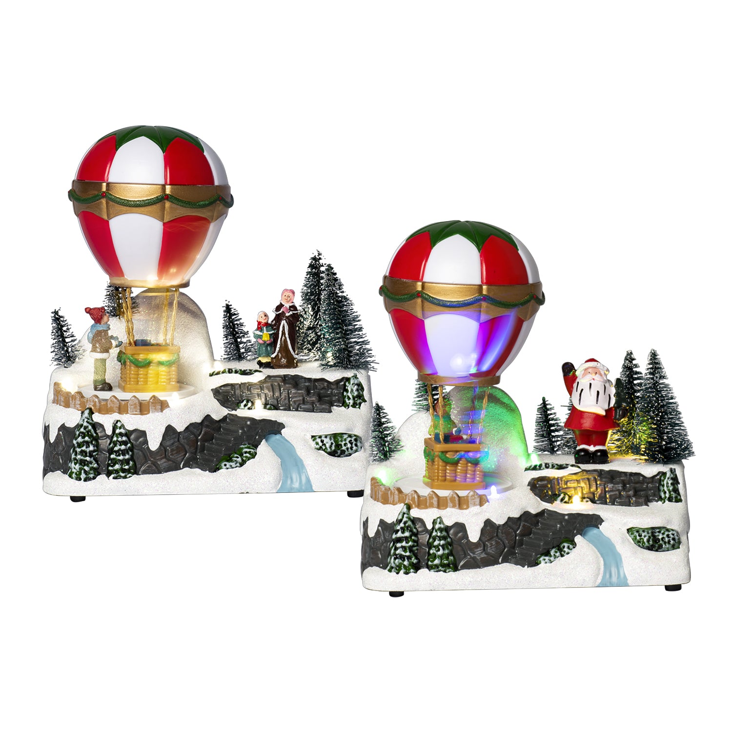 VESTIAMO CASA GRAN NATALE - Mongolfiera Natalizia con Movimento, LED e Musica h19,5 cm