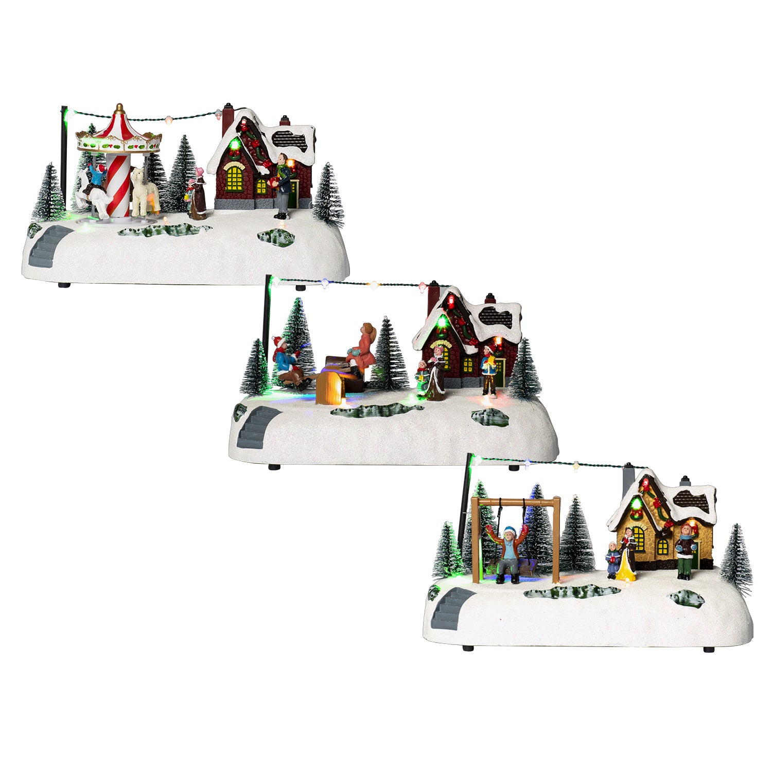 VESTIAMO CASA GRAN NATALE - Parco Giochi Natalizio con Movimento, LED e Musica h14 cm