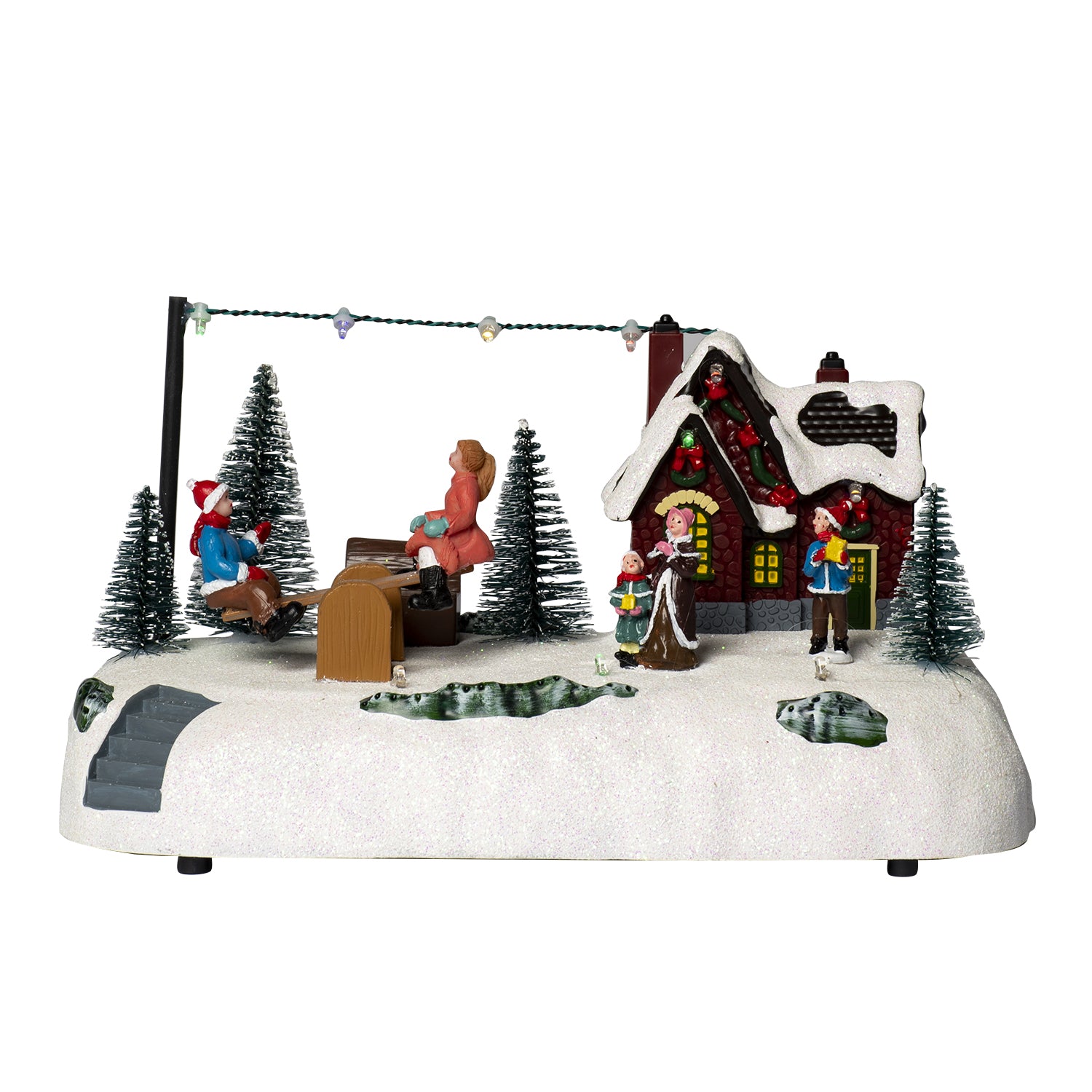 VESTIAMO CASA GRAN NATALE - Parco Giochi Natalizio con Movimento, LED e Musica h14 cm