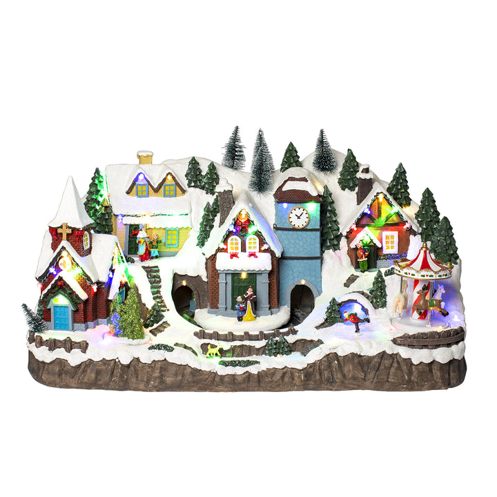 VESTIAMO CASA GRAN NATALE - Villaggio Natalizio Innevato - h29x52x29 cm