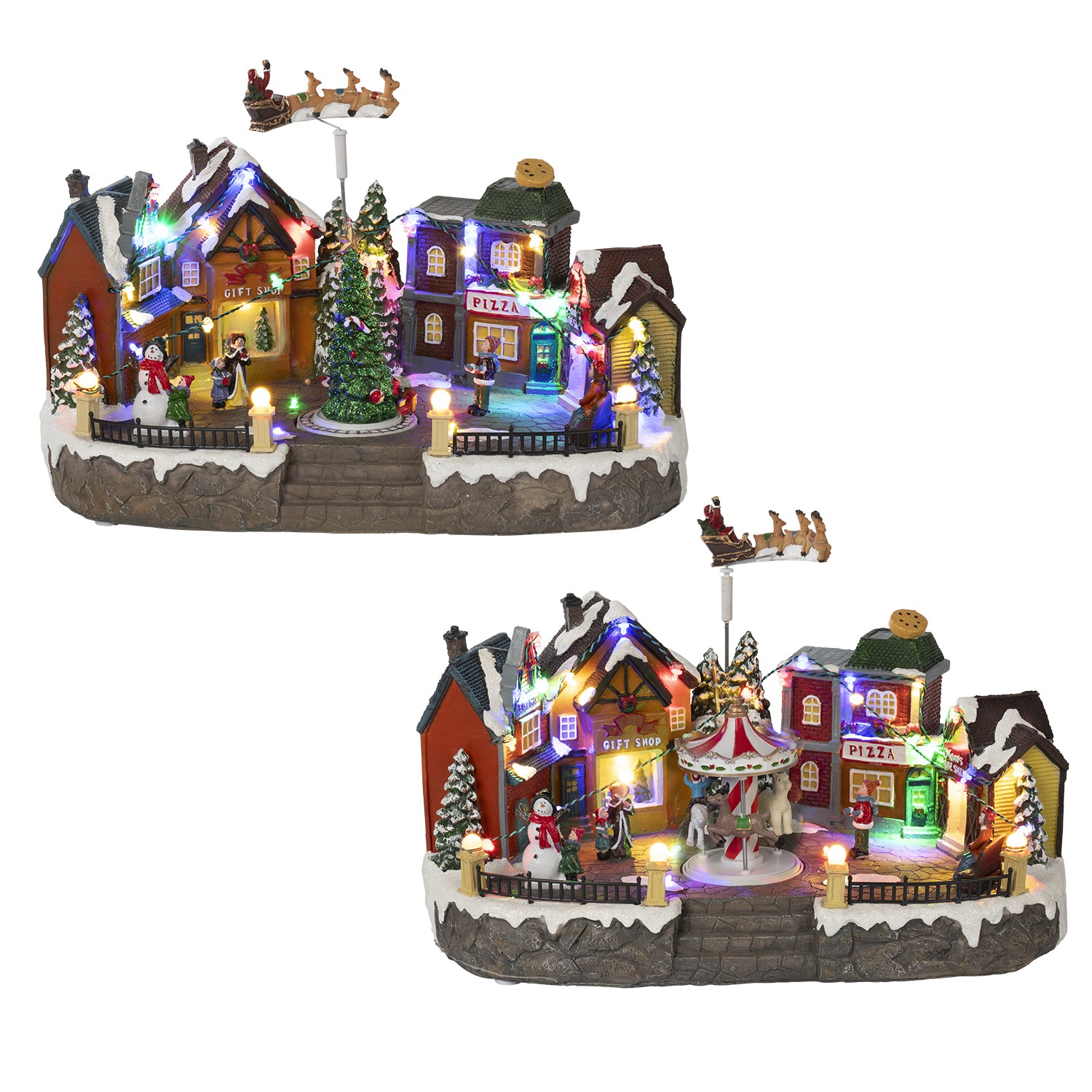 VESTIAMO CASA GRAN NATALE - Villaggio natalizio luminoso con musica h19x35x19 cm