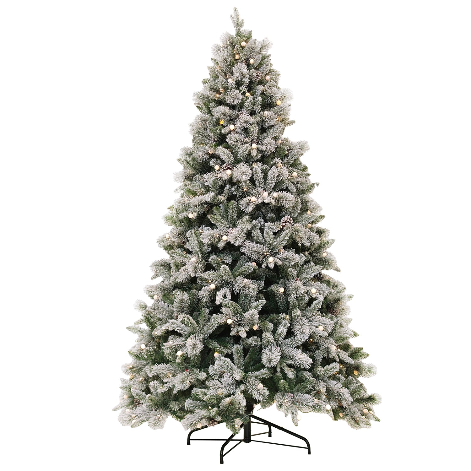 DICTROLUX - Albero di Natale Luminoso Frost Innevato 400 LED Bianco Caldo - h240 cm diametro alla base 146 cm
