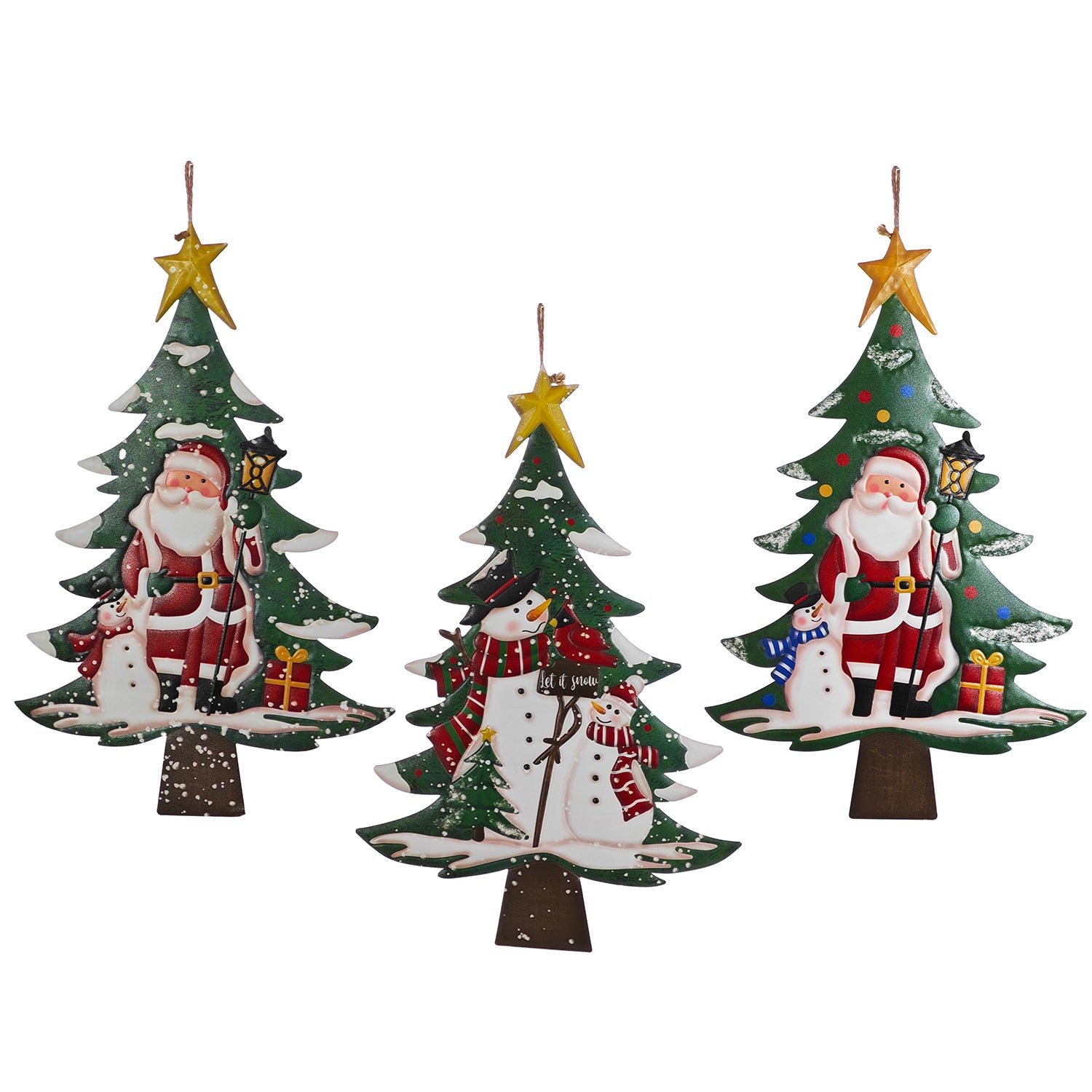 VESTIAMO CASA GRAN NATALE - Appendino Natalizio in Metallo Albero di Natale h70 cm