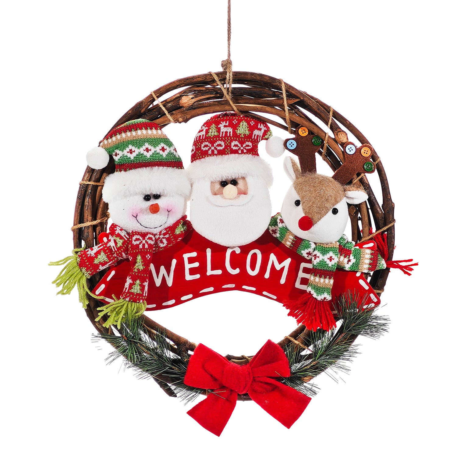 VESTIAMO CASA GRAN NATALE - Dietroporta Natalizio Welcome diametro  40 cm