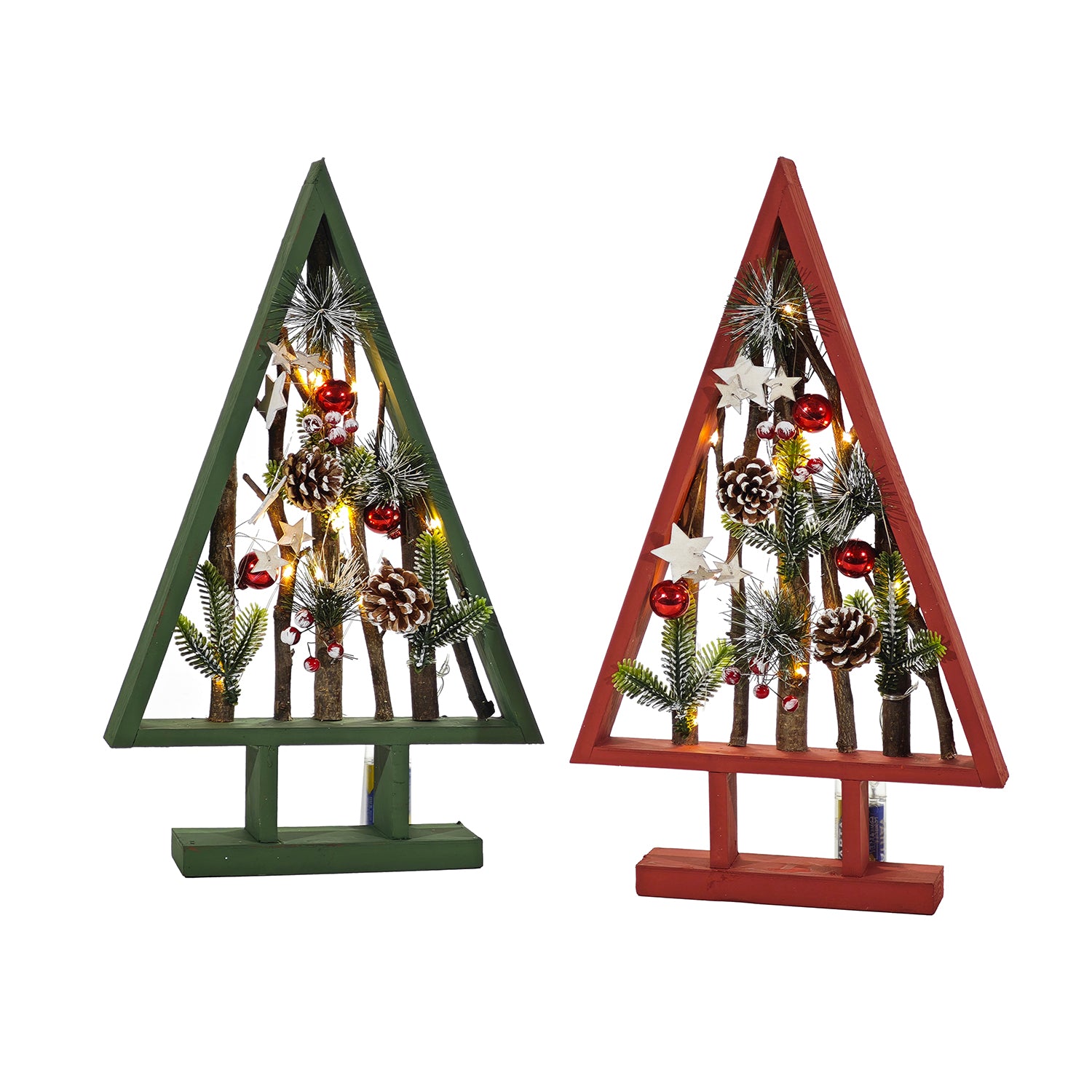 VESTIAMO CASA GRAN NATALE - Decorazione Natalizia Luminosa Albero - h46x26x4,5 cm