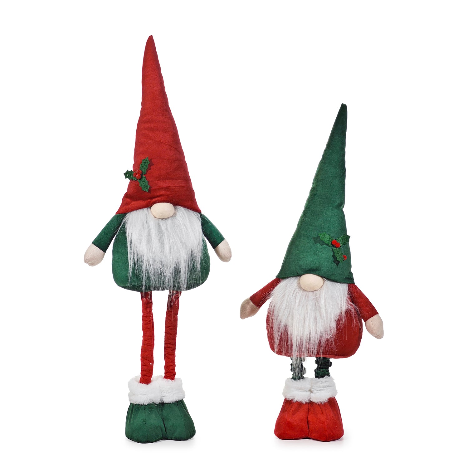 VESTIAMO CASA GRAN NATALE - Gnomo Natalizio Decorativo con Gambe Estensibili fino a 75 cm