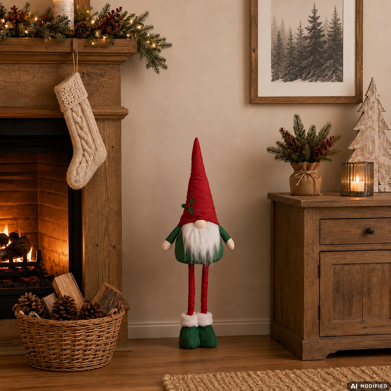 VESTIAMO CASA GRAN NATALE - Gnomo Natalizio Decorativo con Gambe Estensibili fino a 75 cm