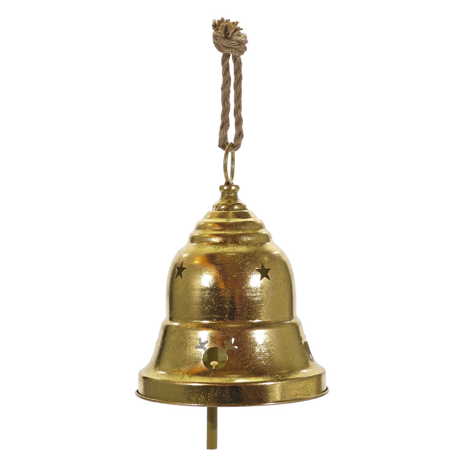 VESTIAMO CASA GRAN NATALE - Appendino Natalizio a Campana in Metallo Oro h30 cm