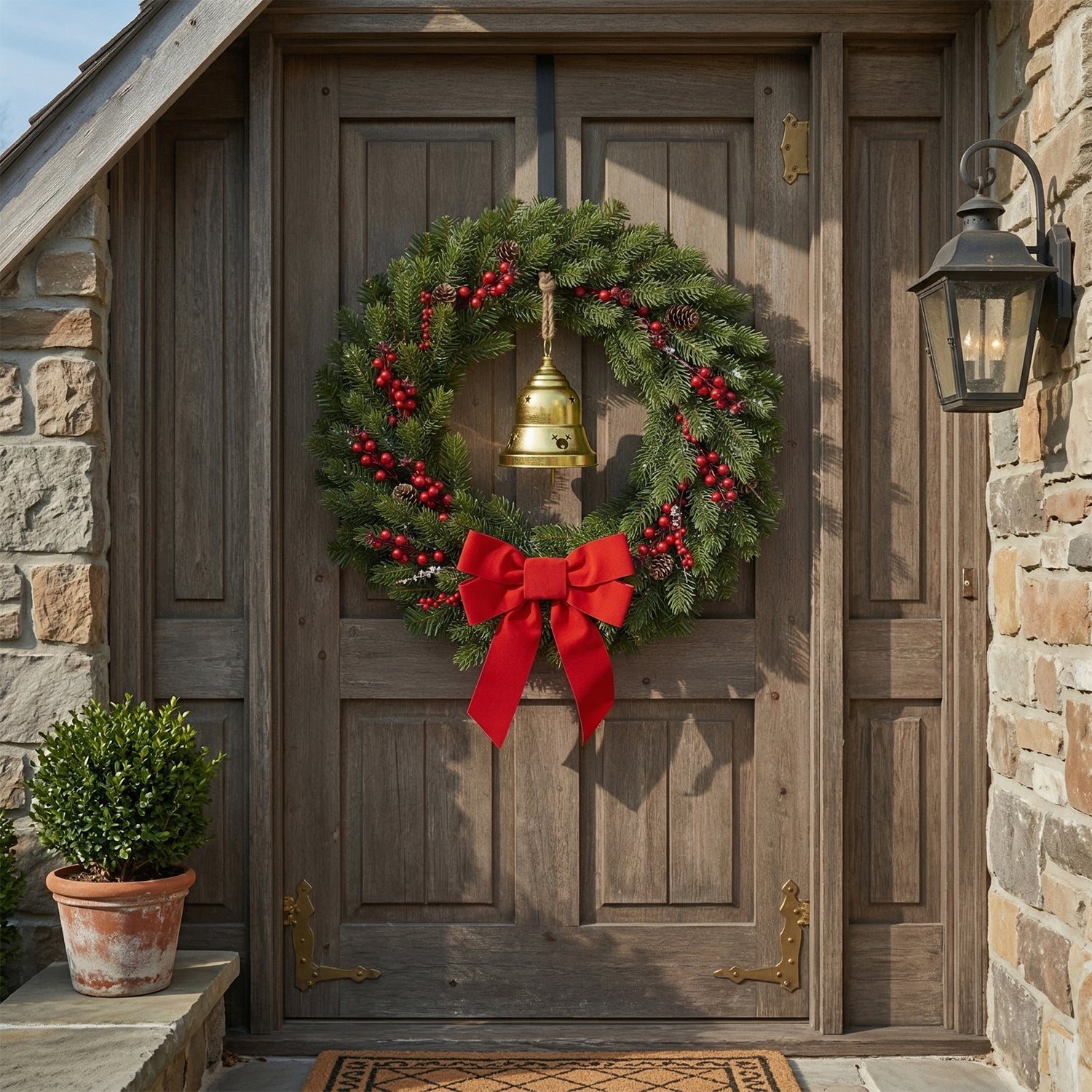 VESTIAMO CASA GRAN NATALE - Appendino Natalizio a Campana in Metallo Oro h30 cm