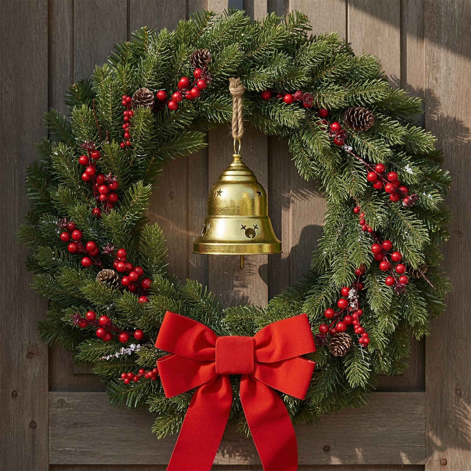 VESTIAMO CASA GRAN NATALE - Appendino Natalizio a Campana in Metallo Oro h30 cm
