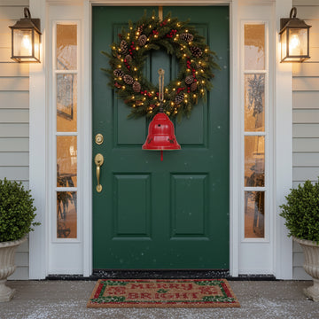 Campanella Babbo Natale Set 3 Campanelle A Mano - Campane Reception In Legno E Ferro Dorato Campanelle Natale