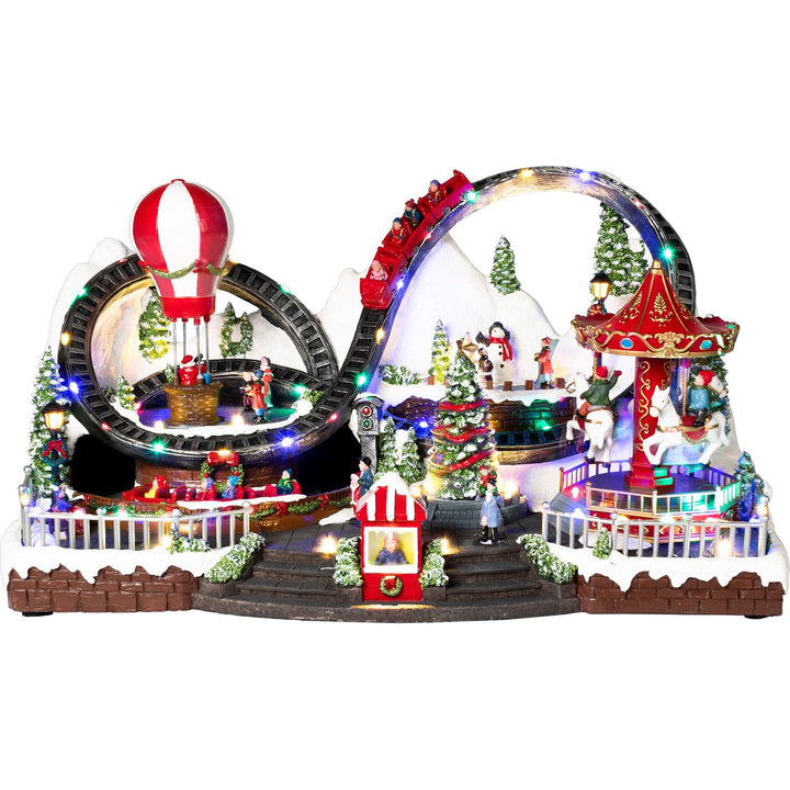 VESTIAMO CASA GRAN NATALE - Grande Luna Park Natalizio - h30x55x31 cm