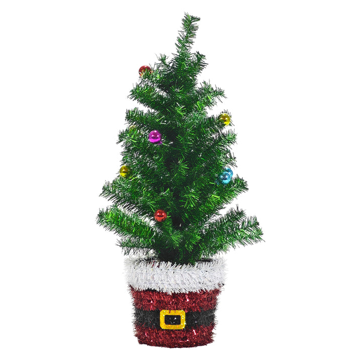 VESTIAMO CASA GRAN NATALE - Alberello Natalizio con palle e vaso decorativo a tema Babbo Natale h45 cm