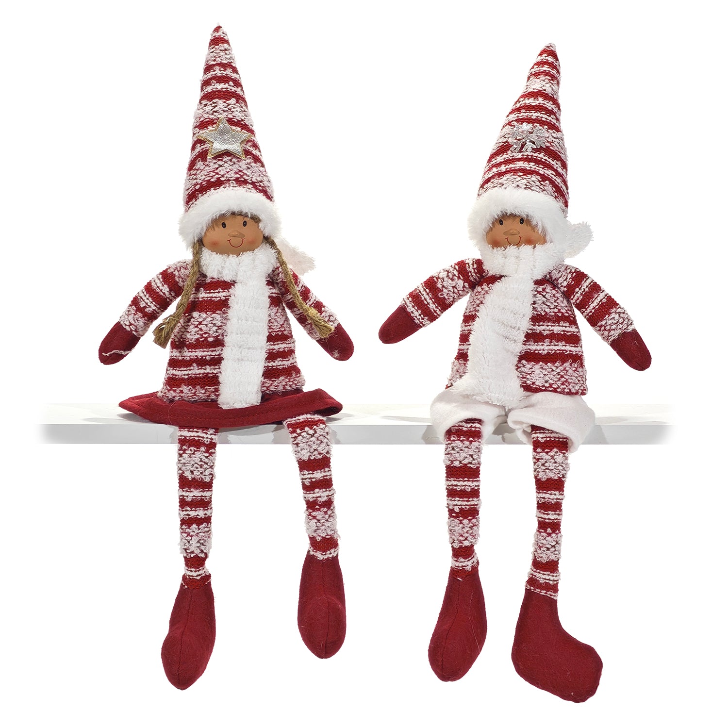 VESTIAMO CASA GRAN NATALE - Personaggio Natalizio Decorativo Rosso e Bianco h58 cm