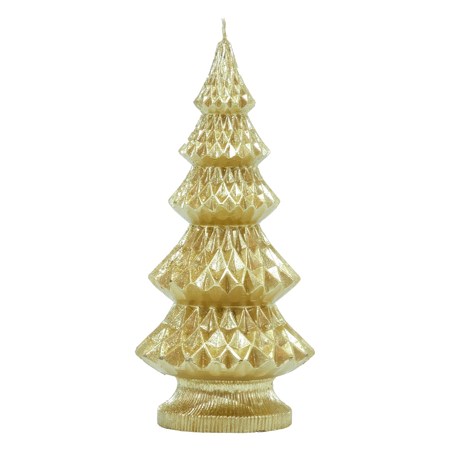VESTIAMO CASA GRAN NATALE - Candela Albero di Natale Oro in cera di paraffina h20,5 cm