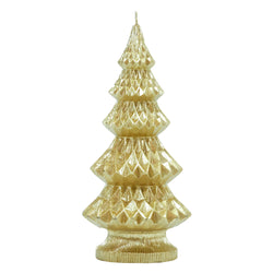 VESTIAMO CASA GRAN NATALE - Candela Albero di Natale Oro in cera di paraffina h20,5 cm