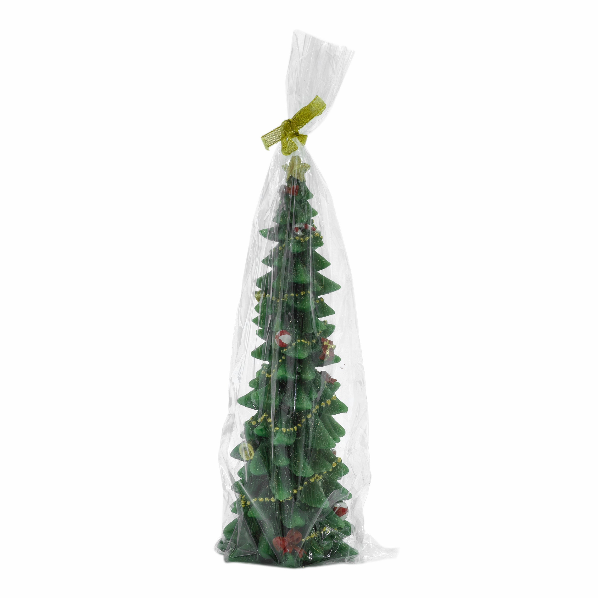 VESTIAMO CASA GRAN NATALE - Candela Natalizia a Forma di Albero Decorato in Paraffina h30 cm