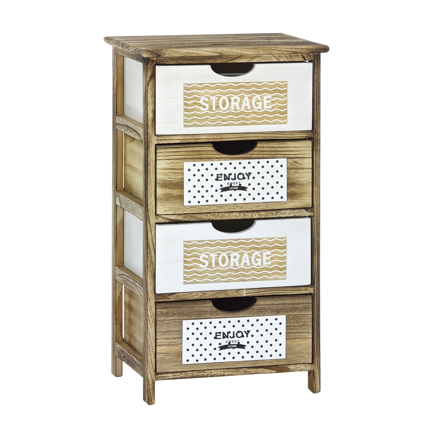 VESTIAMO CASA - Mobiletto Multiuso 4 cassetti Legno di Paulownia Linea Woodhandy - h73x40x29 cm