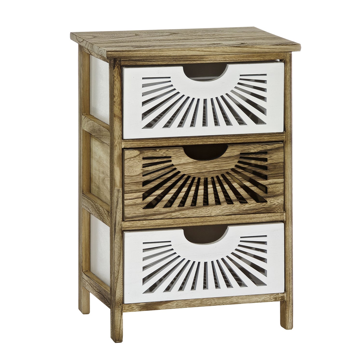 VESTIAMO CASA - Mobiletto Multiuso 3 cassetti Legno di Paulownia Linea Woodhandy - h58x40x29 cm