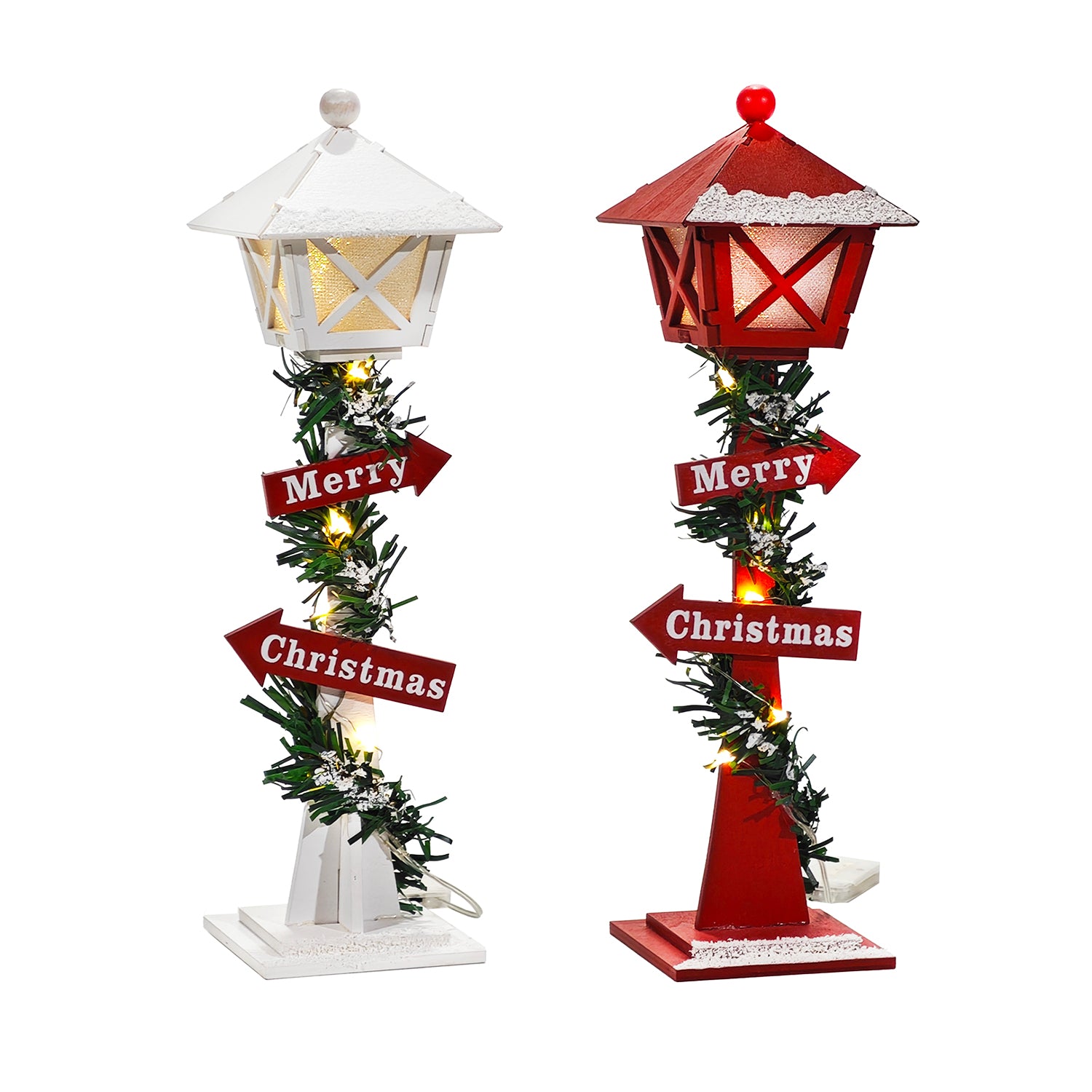 VESTIAMO CASA GRAN NATALE - Lampione Natalizio Luminoso Merry Christmas h29,5 cm