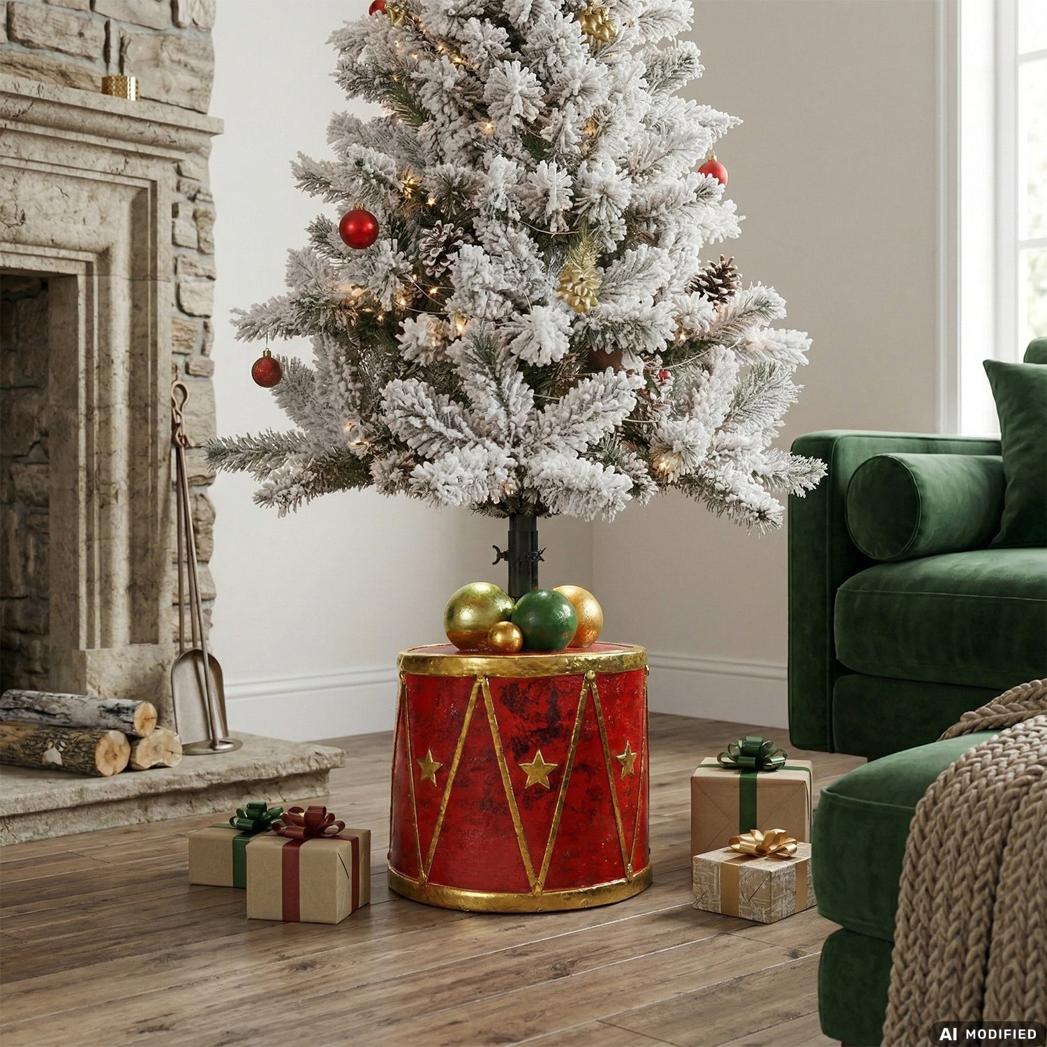 VESTIAMO CASA GRAN NATALE - Base Albero Natale Tamburo Decorativo h44 cm