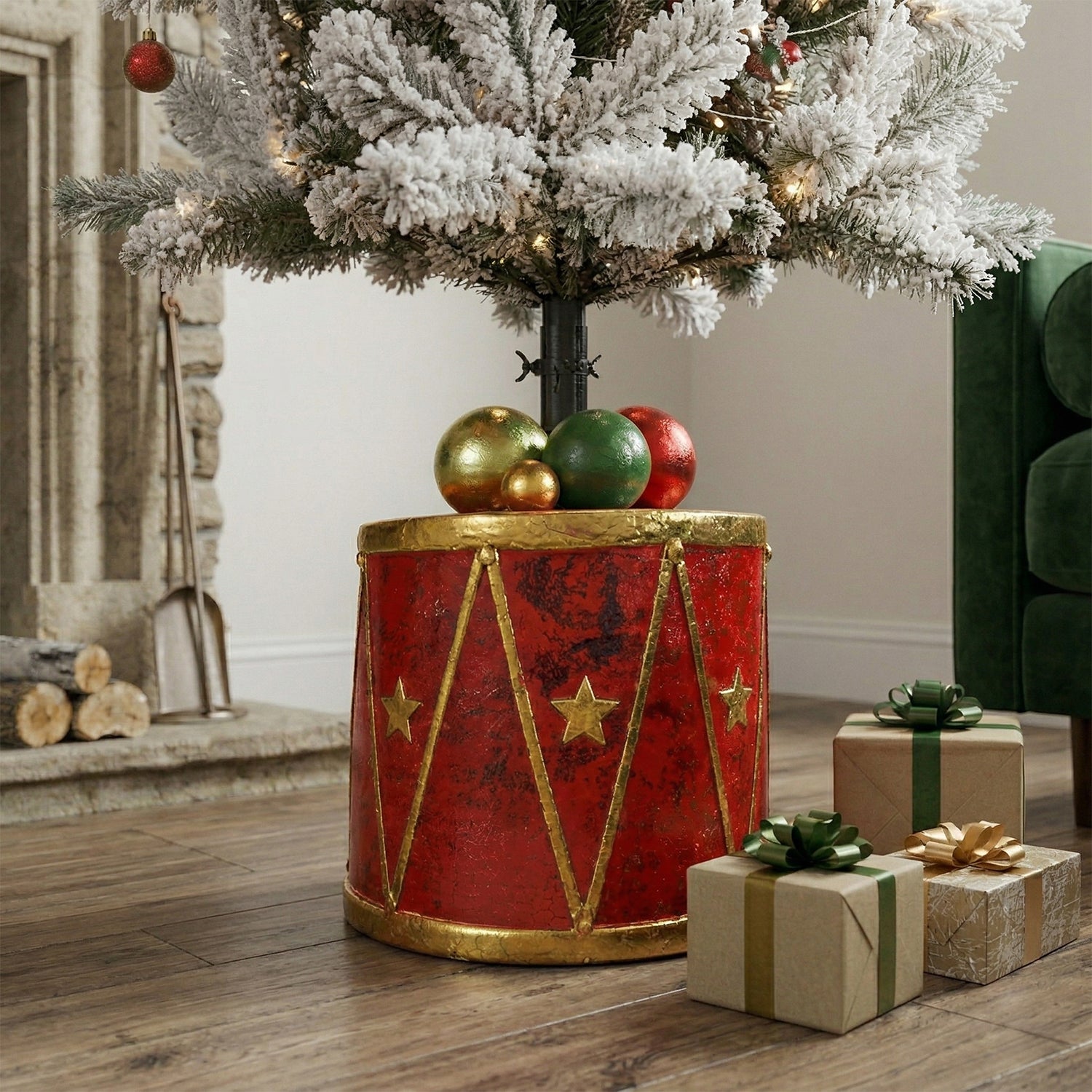 VESTIAMO CASA GRAN NATALE - Base Albero Natale Tamburo Decorativo h44 cm