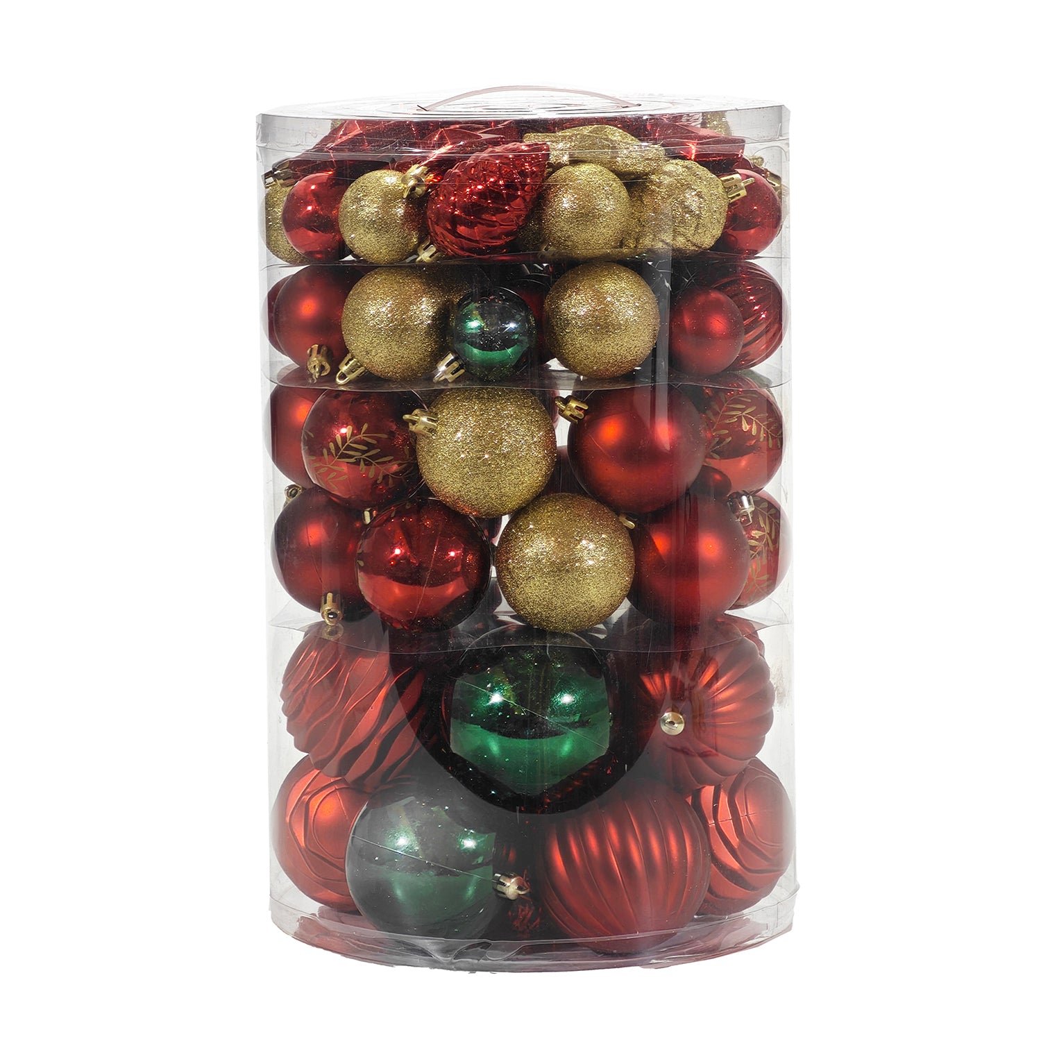 VESTIAMO CASA GRAN NATALE - Set 82 Decorazioni Natalizie Rosso Verde Oro - Palle e Addobbi