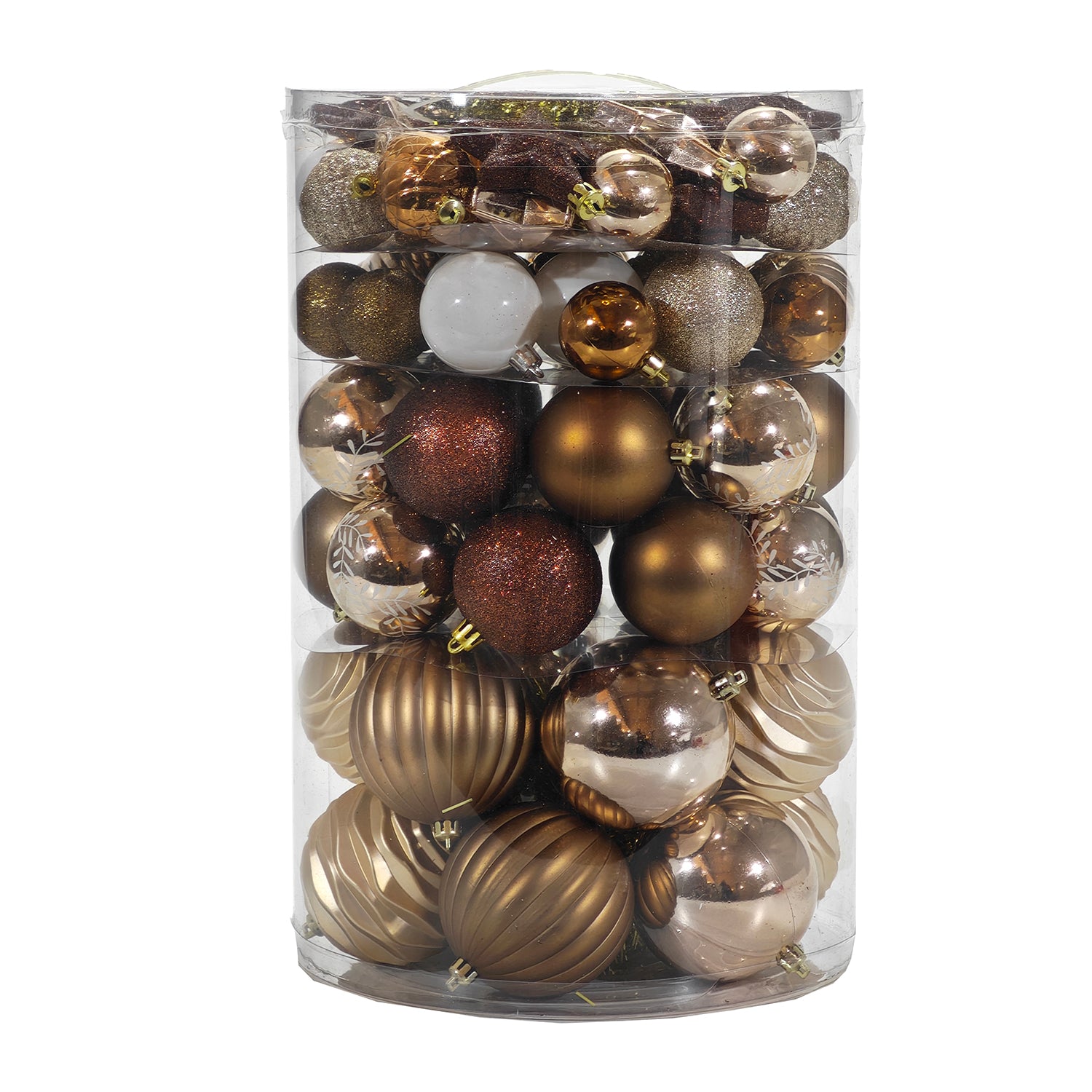 VESTIAMO CASA GRAN NATALE - Set 82 Decorazioni Natalizie Rose Gold Bronzo Bianco - Palle e Addobbi