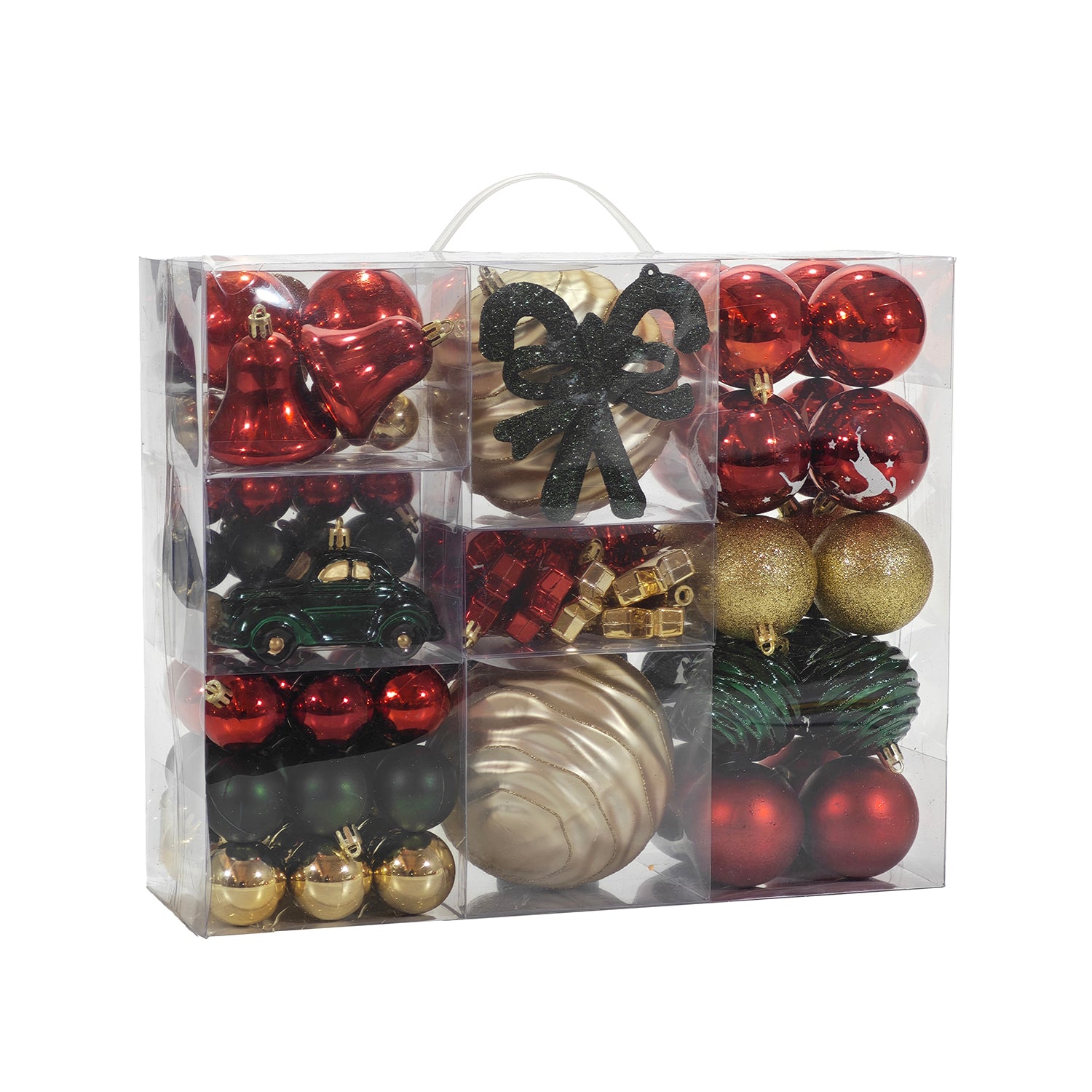 VESTIAMO CASA GRAN NATALE - Decorazioni Natalizie 100 Pezzi Rosso Verde e Oro