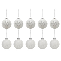 VESTIAMO CASA GRAN NATALE - Palle di Natale con Fiocco Bianco diametro 6 cm - set 10 pezzi