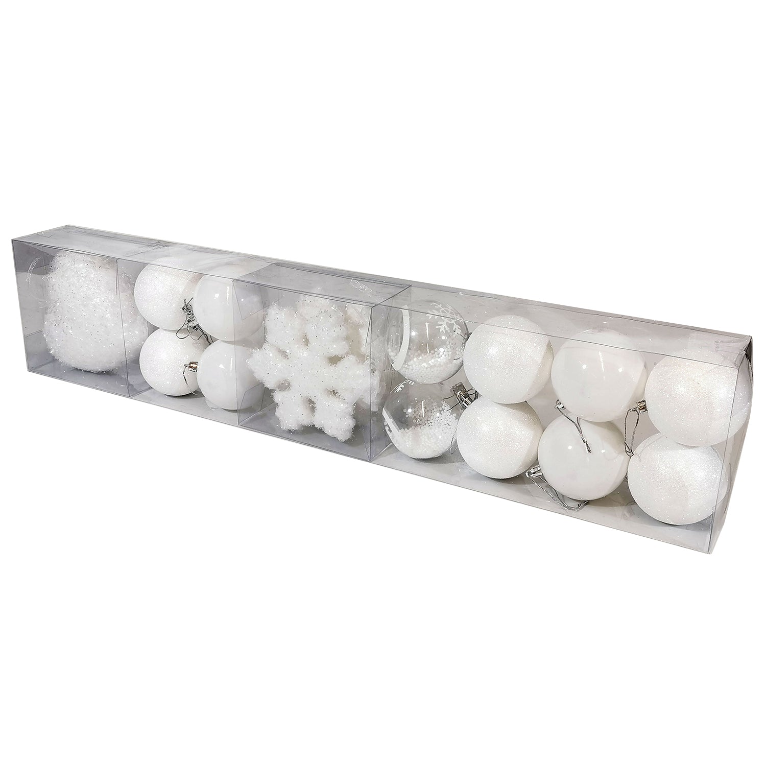 VESTIAMO CASA GRAN NATALE - Set Decorazioni Natalizie Bianco 16 pezzi