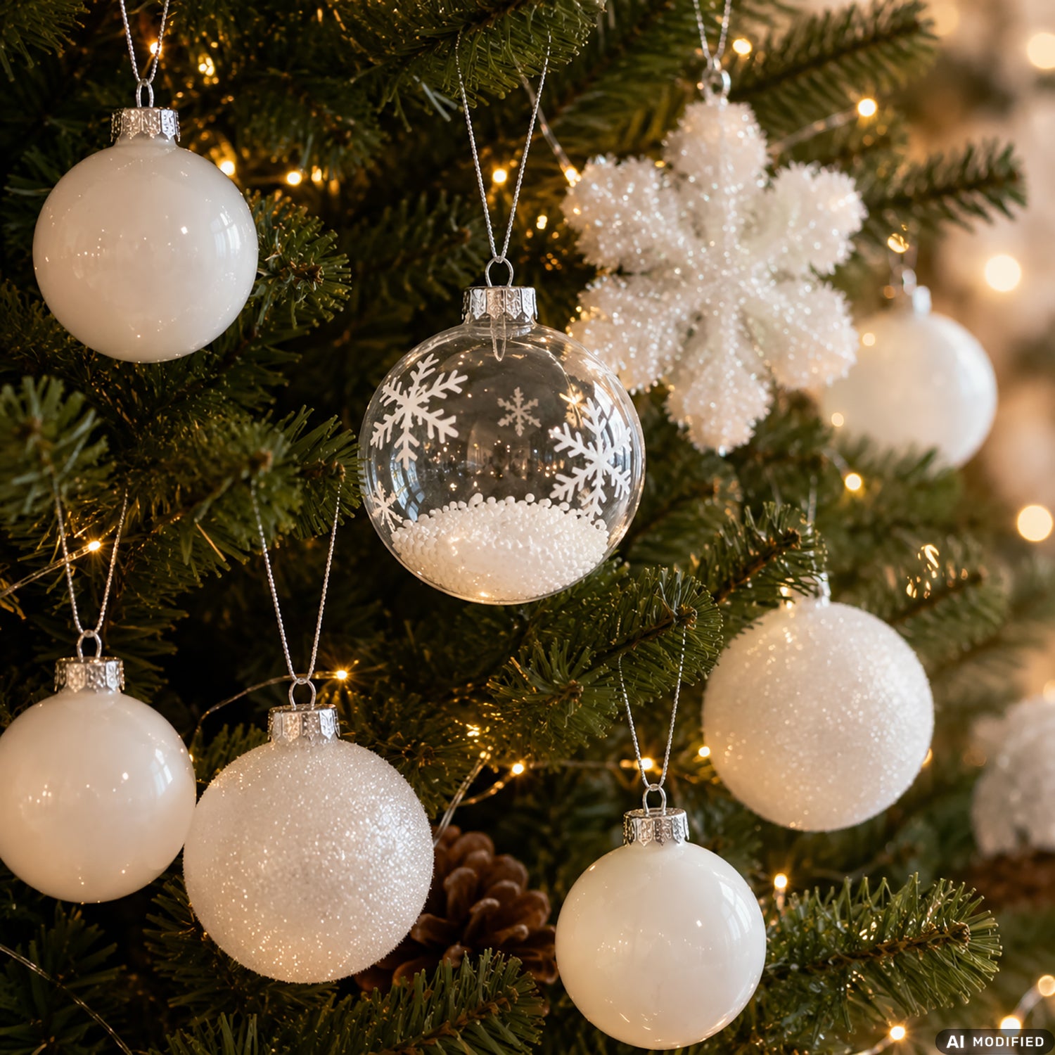 VESTIAMO CASA GRAN NATALE - Set Decorazioni Natalizie Bianco 16 pezzi