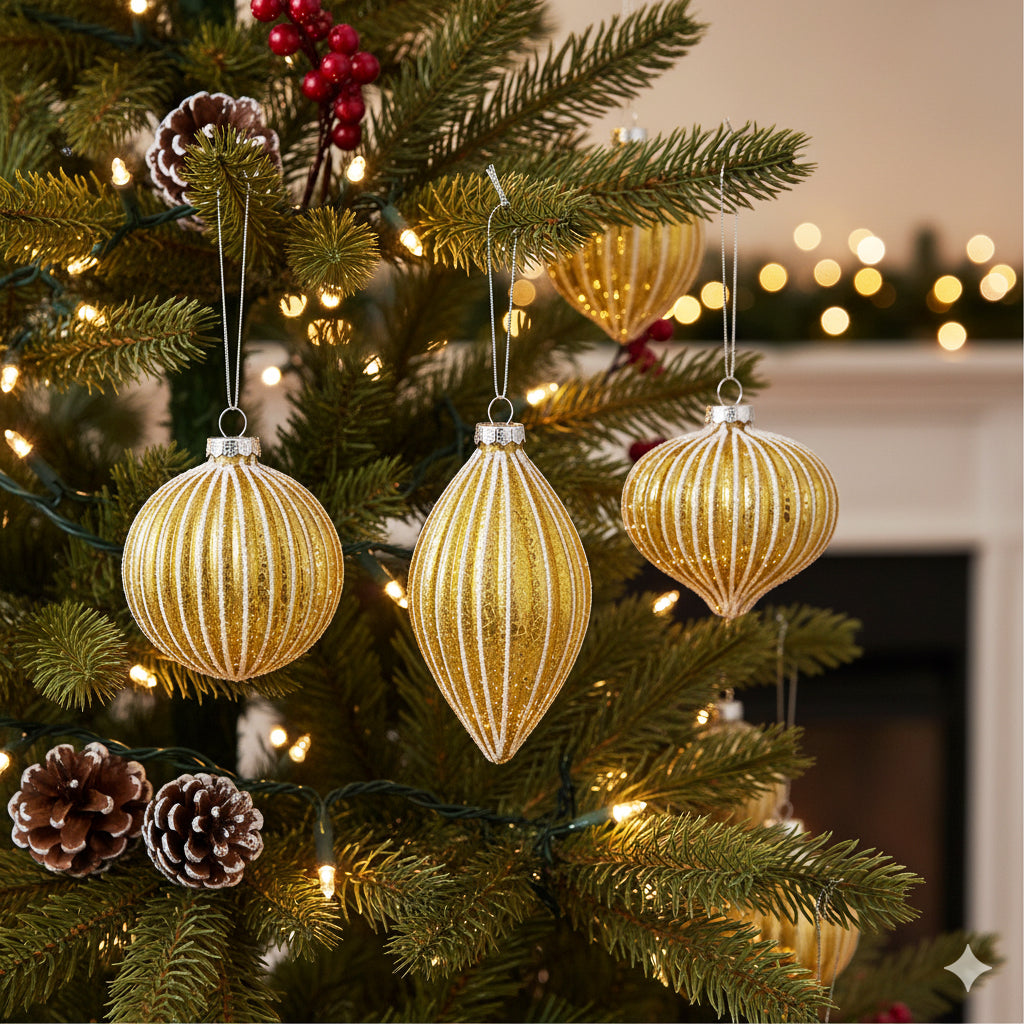 Palline di Natale vintage in vetro soffiato albero di Natale anni 60