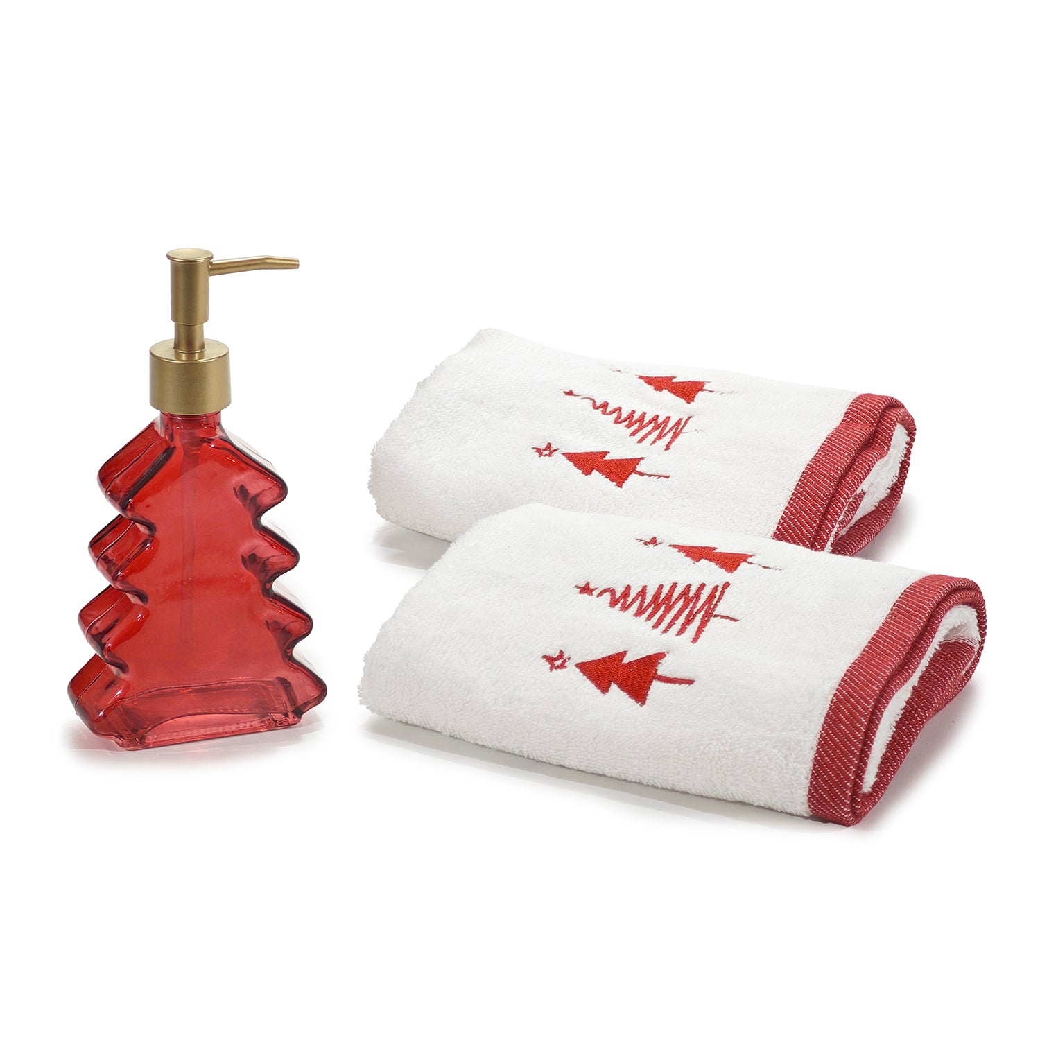 VESTIAMO CASA GRAN NATALE - Set 2 Asciugamani + Dispenser Natalizio