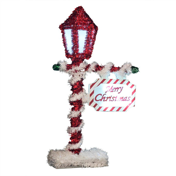 DICTROLUX - Lampione Luminoso Natalizio 7 LED Bianco Freddo Rosso e Bianco