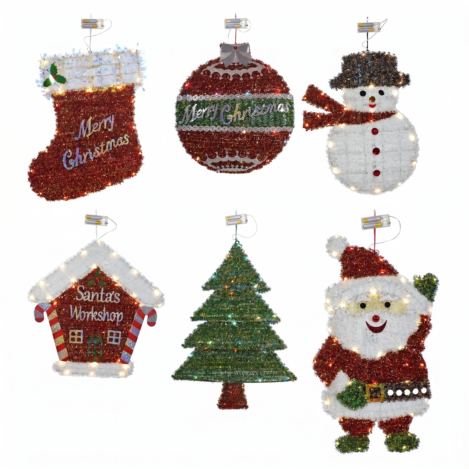 VESTIAMO CASA GRAN NATALE - Decorazione Natalizia Luminosa da Appendere h60 cm