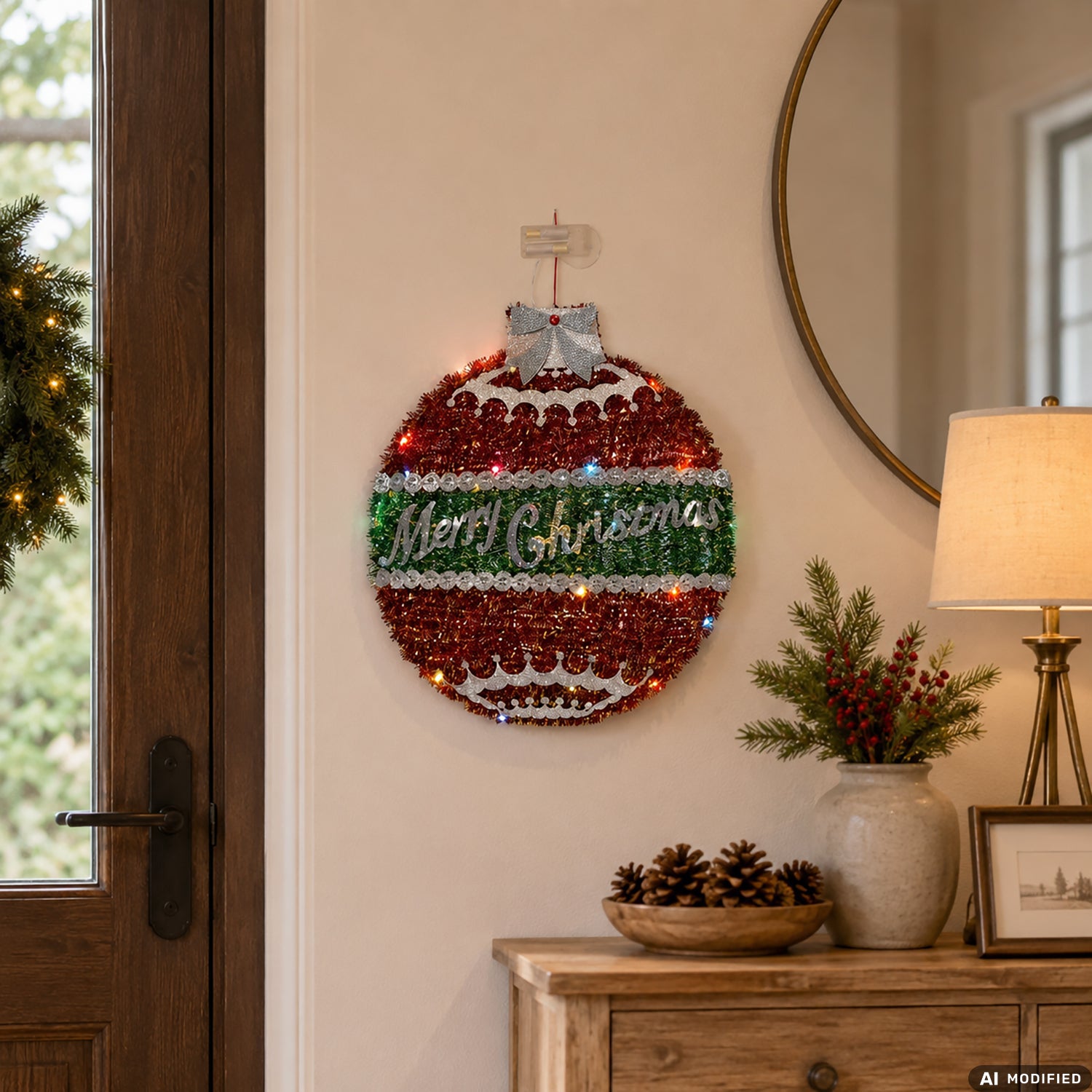 VESTIAMO CASA GRAN NATALE - Decorazione Natalizia Luminosa da Appendere h60 cm
