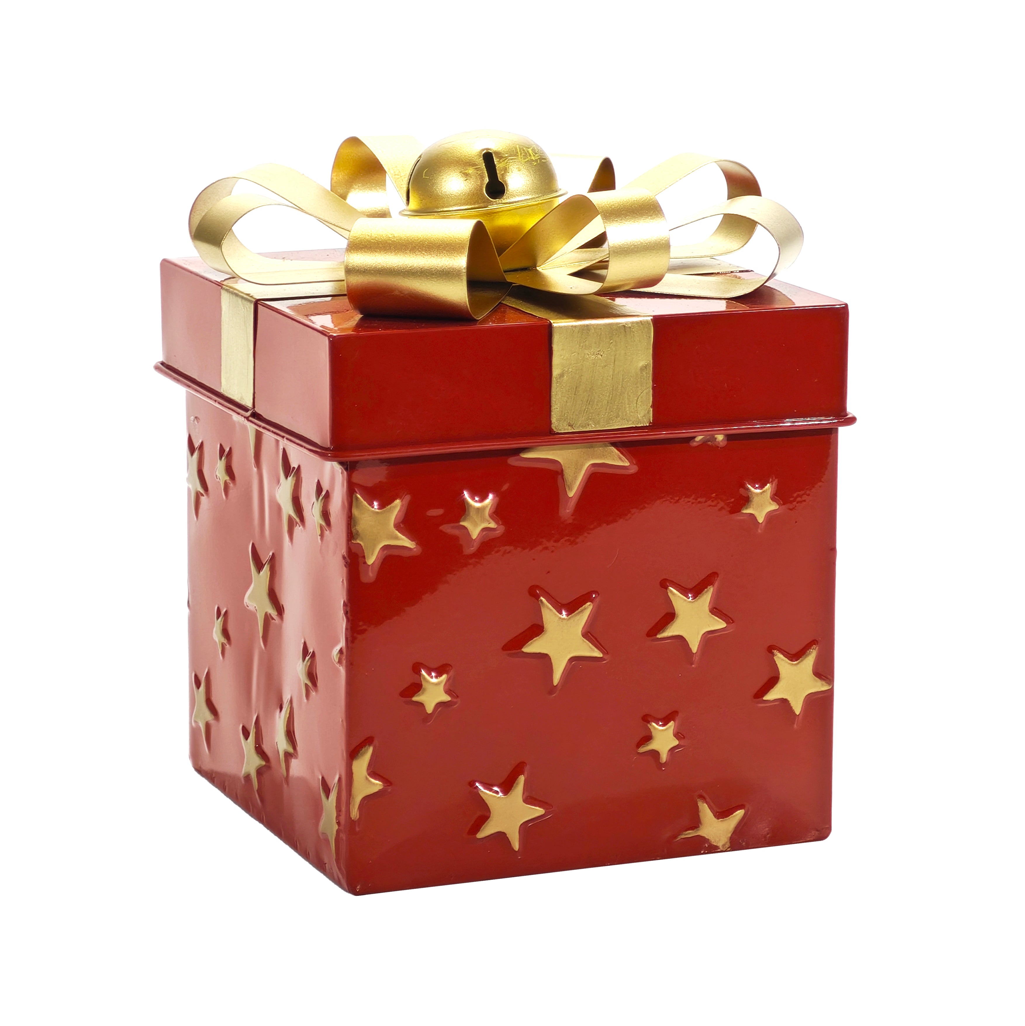 VESTIAMO CASA GRAN NATALE - Scatola Natalizia in Metallo Rossa h20 cm