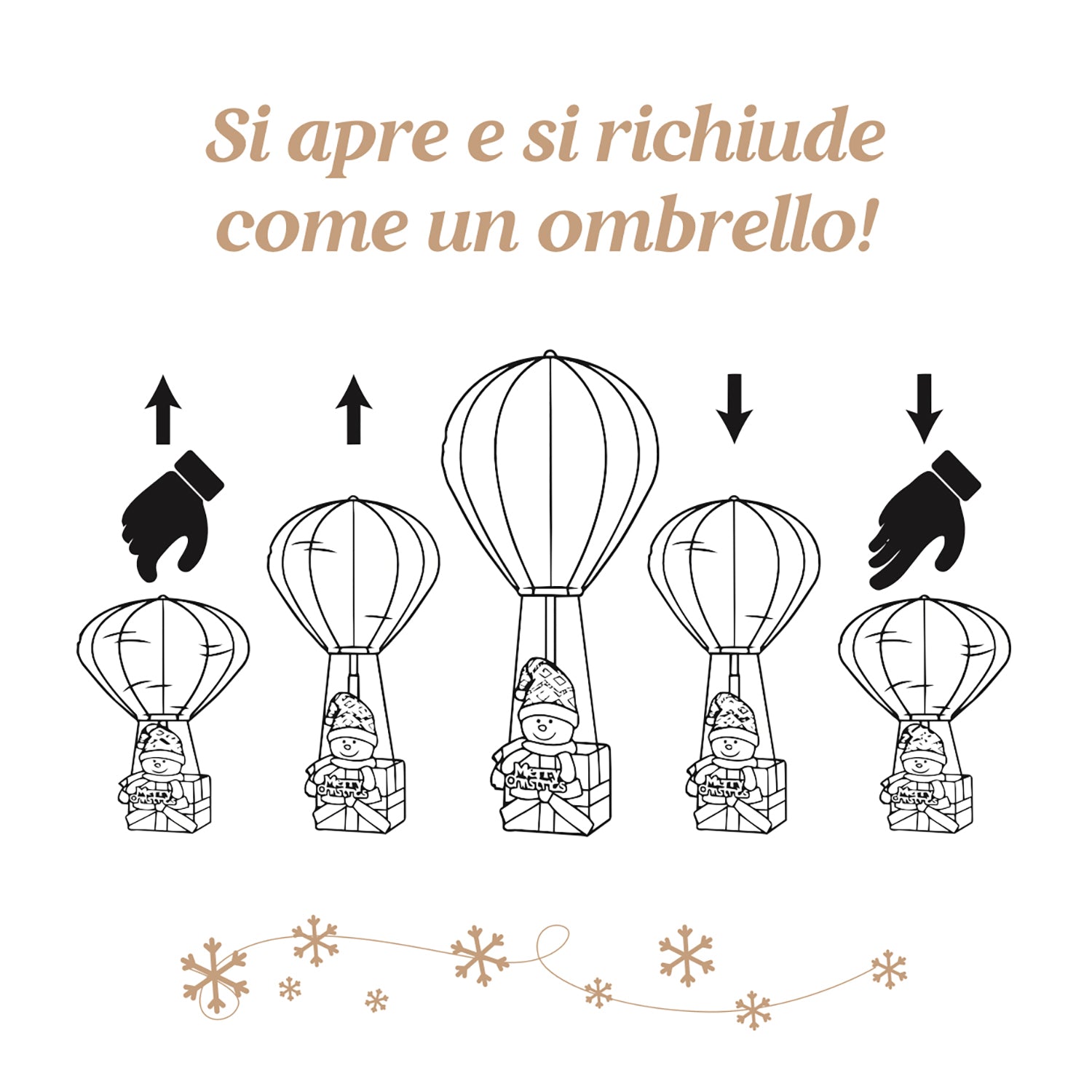 VESTIAMO CASA GRAN NATALE - Decorazione Natalizia Mongolfiera con Personaggi h93 cm