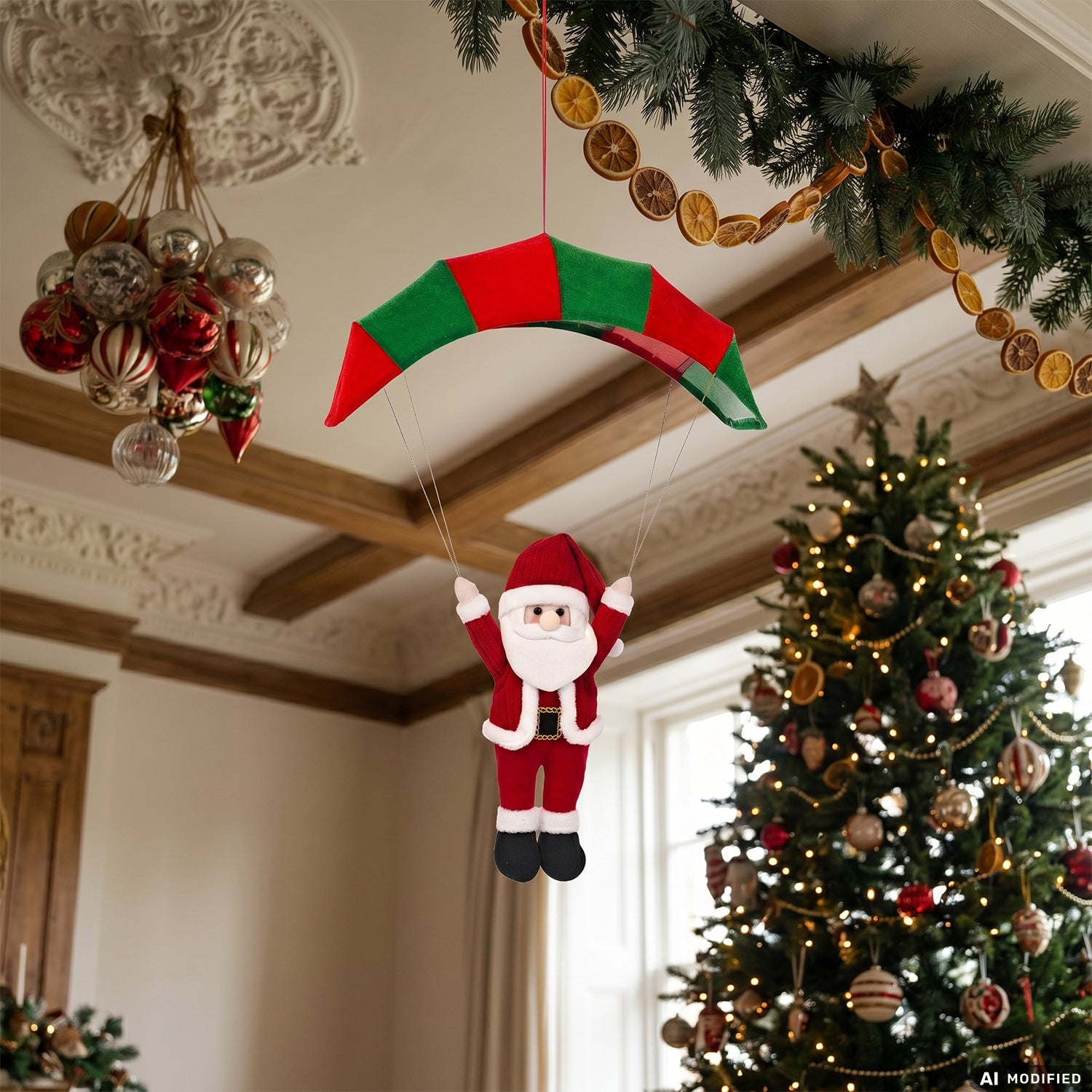 VESTIAMO CASA GRAN NATALE - Decorazione Natalizia Paracadute con Personaggi h80 cm