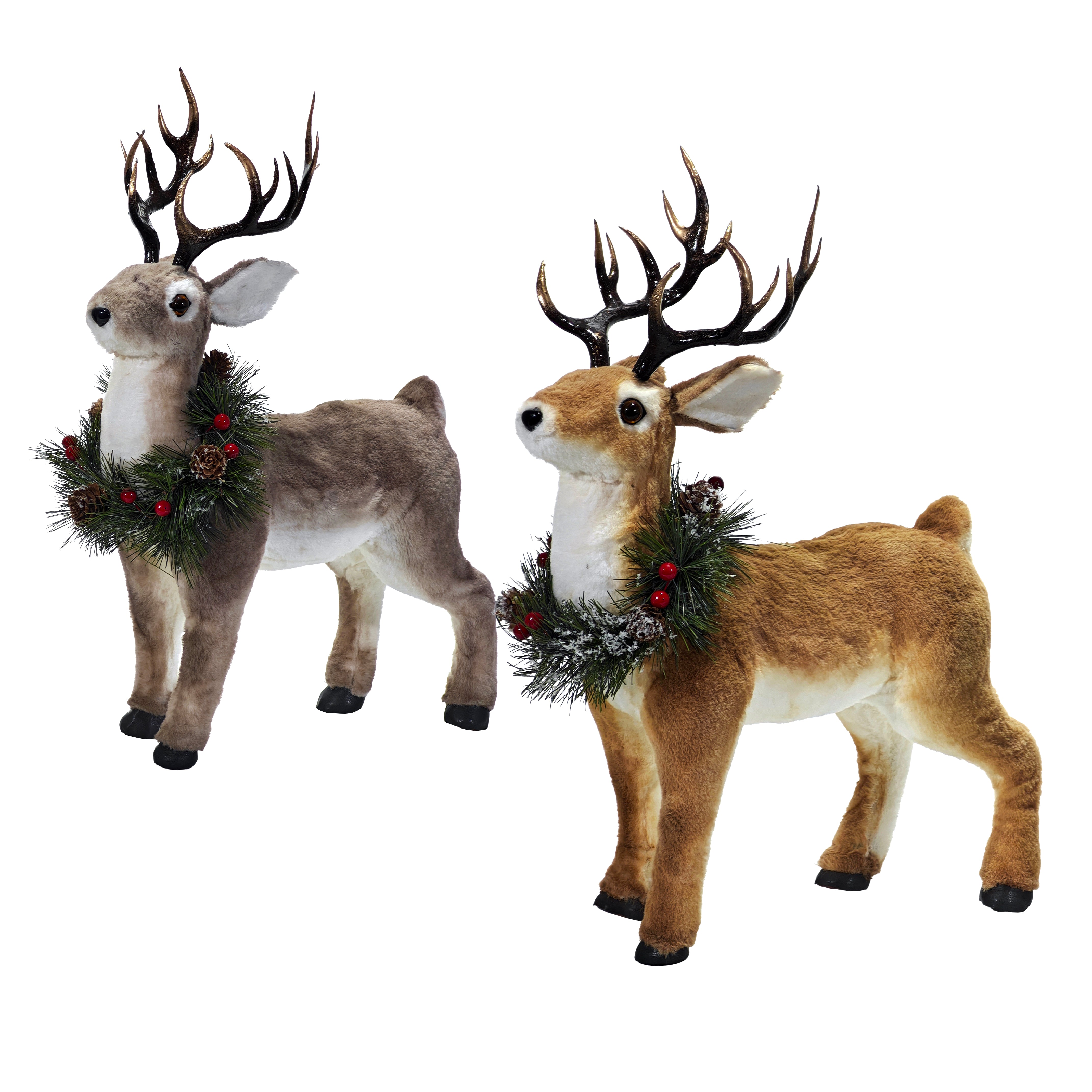 VESTIAMO CASA GRAN NATALE - Renna Natalizia Decorativa in Tessuto h44 cm