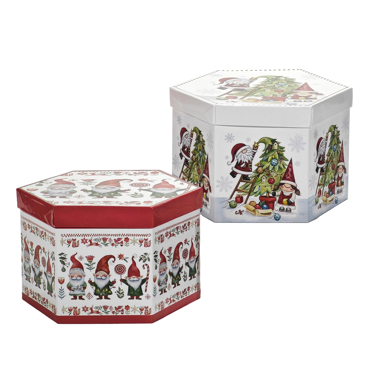 VESTIAMO CASA GRAN NATALE - Palle di Natale con Gnomi diametro 7,5 cm - set 14 pezzi