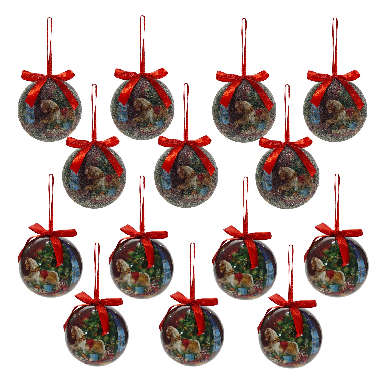 VESTIAMO CASA GRAN NATALE - Palle di Natale diametro 7,5 cm - set 14 pezzi