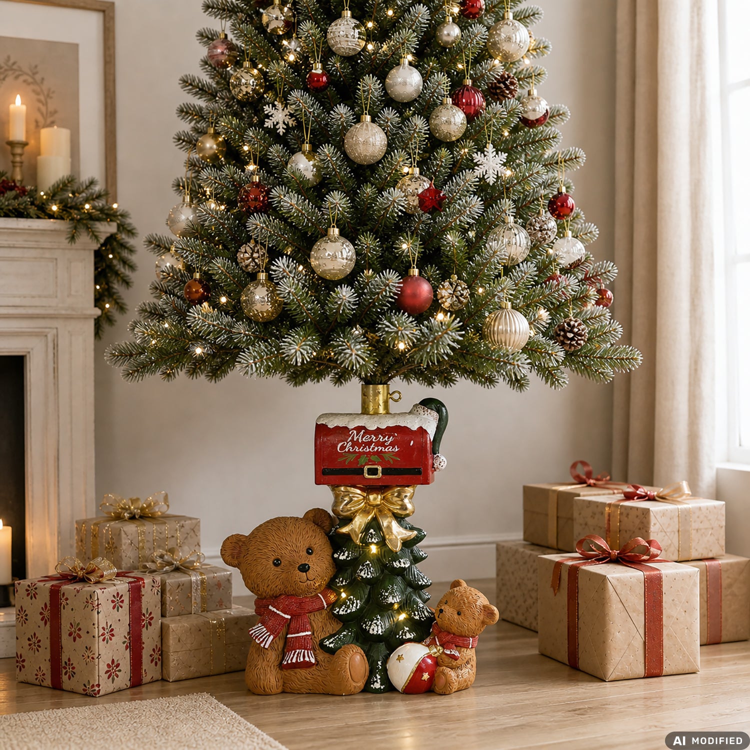VESTIAMO CASA GRAN NATALE - Base Albero di Natale Luminosa con Orsetti h53 cm