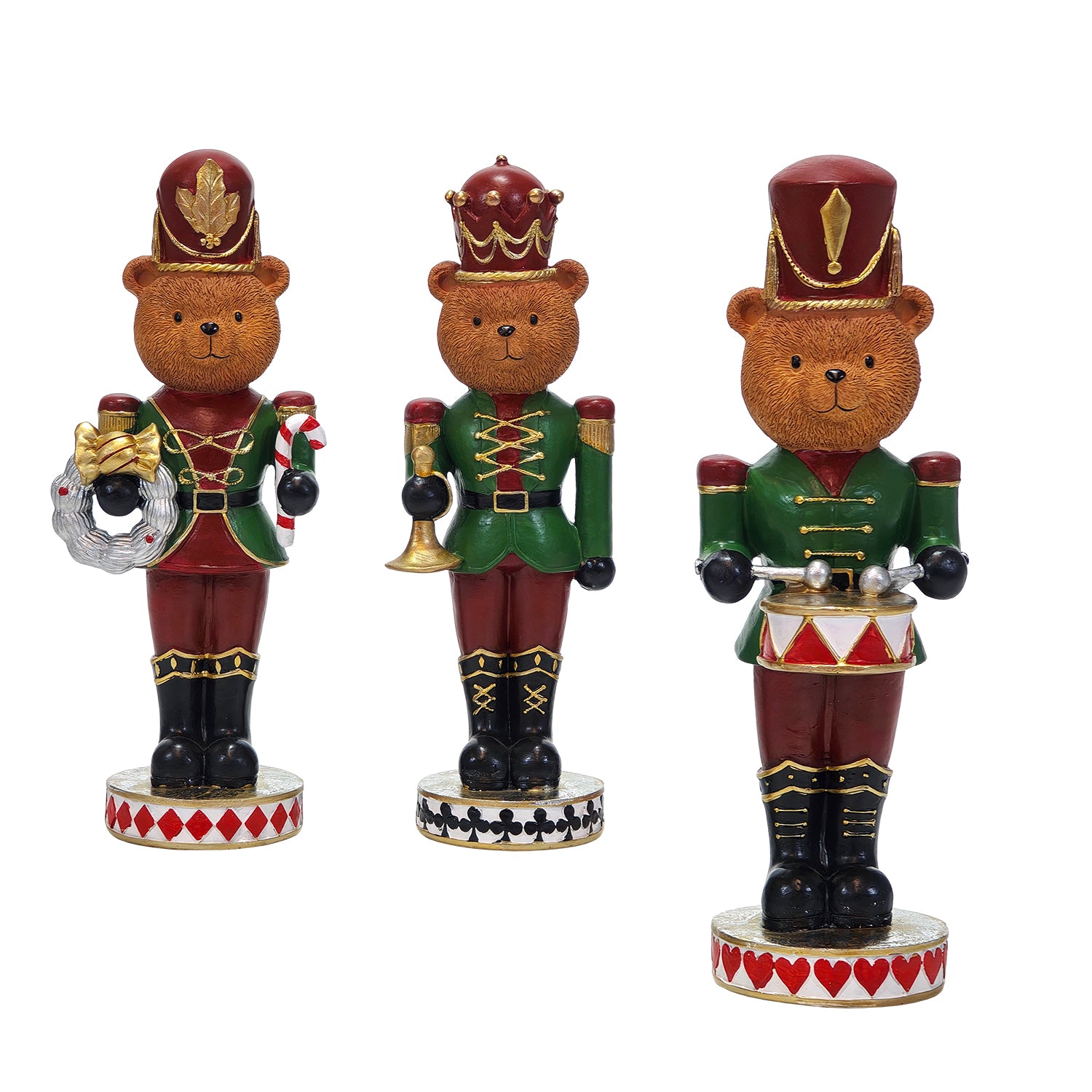 VESTIAMO CASA GRAN NATALE - Schiaccianoci Natalizio Orsetto Soldato in Poliresina h32 cm - Decorazione Christmas Nutcracker Bear