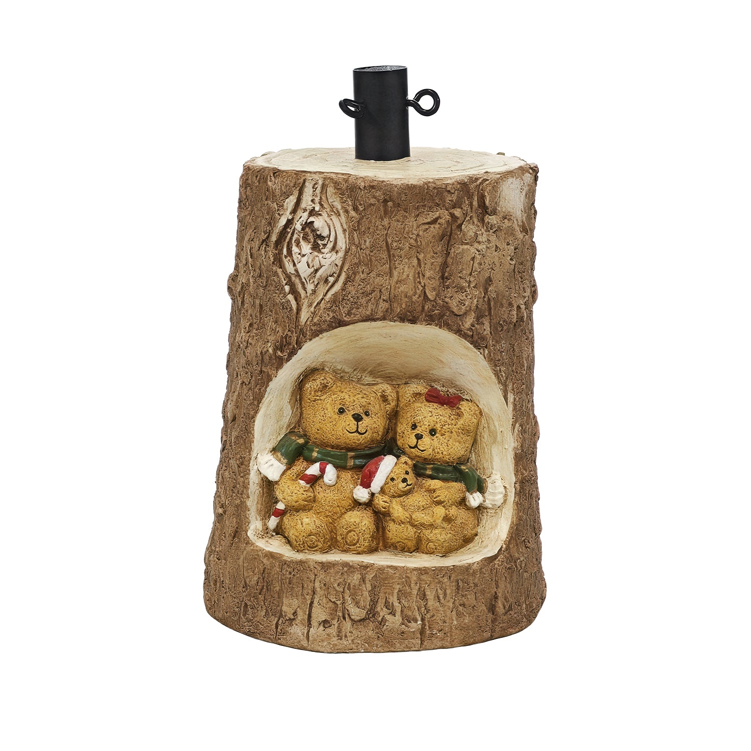 VESTIAMO CASA GRAN NATALE - Base Albero di Natale Tronco con Orsetti Decorativo h40 cm