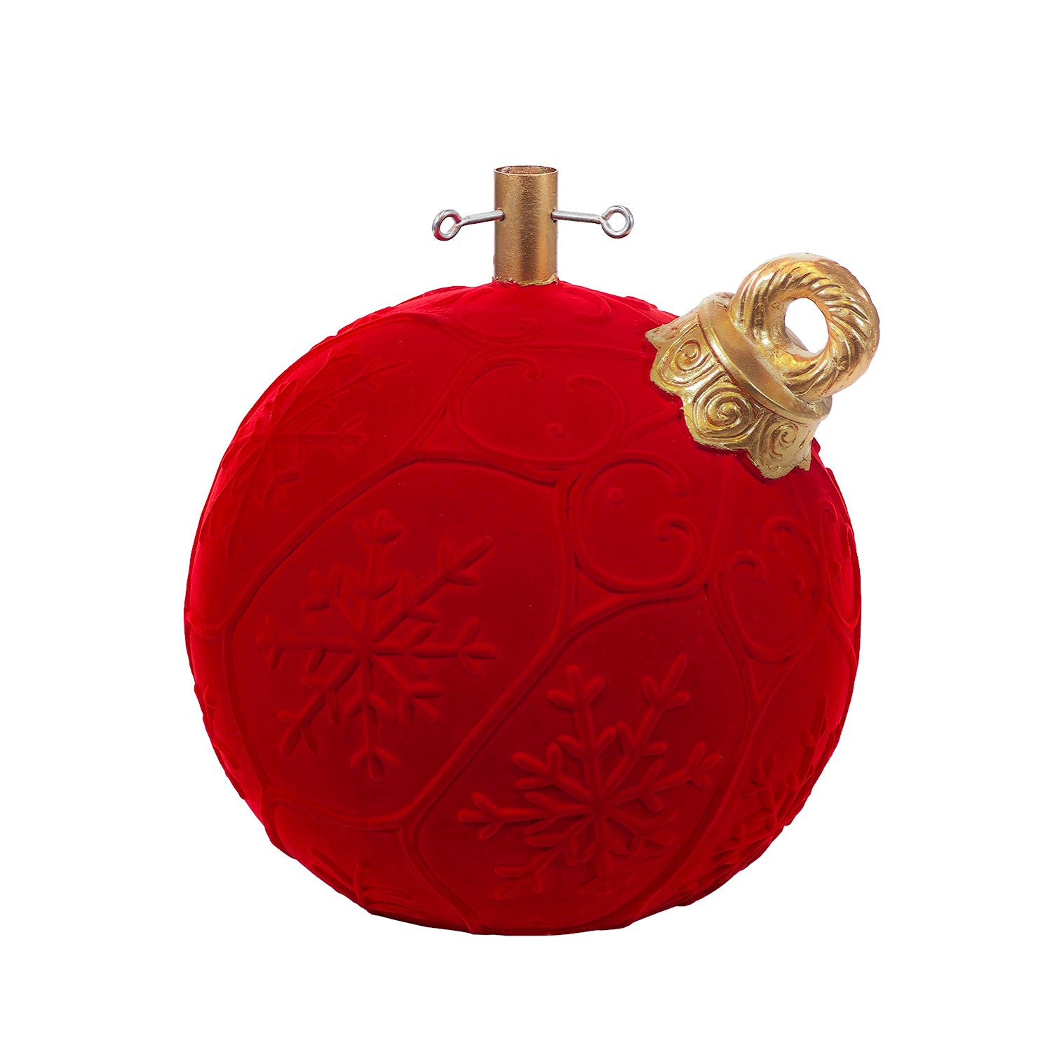 VESTIAMO CASA GRAN NATALE - Base Albero di Natale a Forma di Palla Decorativa Rossa h43 cm
