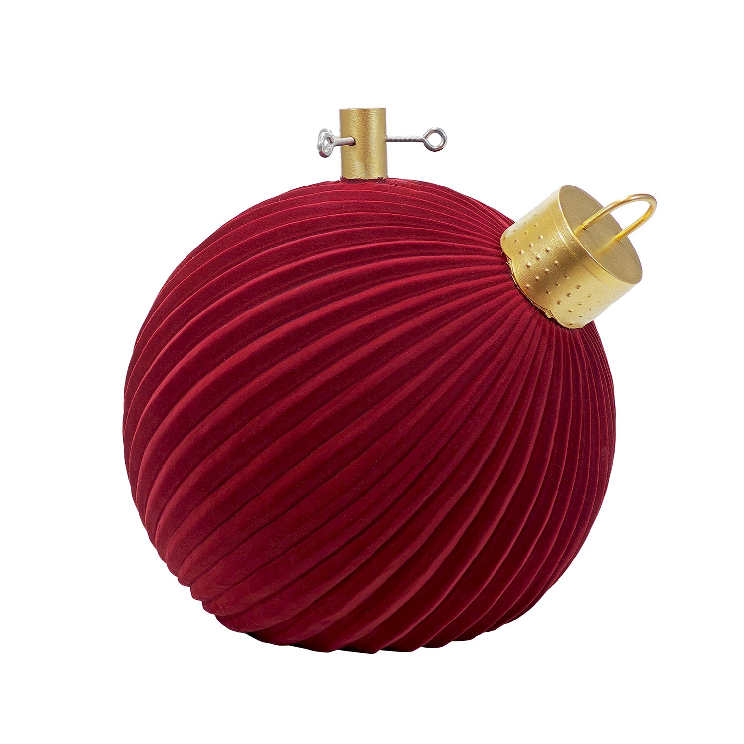 VESTIAMO CASA GRAN NATALE - Base Albero di Natale a Forma di Palla Decorativa Bordeaux h46 cm