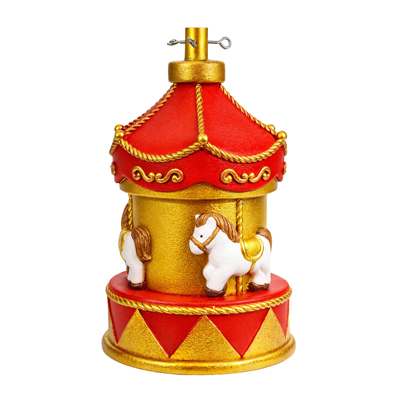 VESTIAMO CASA GRAN NATALE - Base Albero di Natale Giostrina Decorativa con Cavalli h54 cm