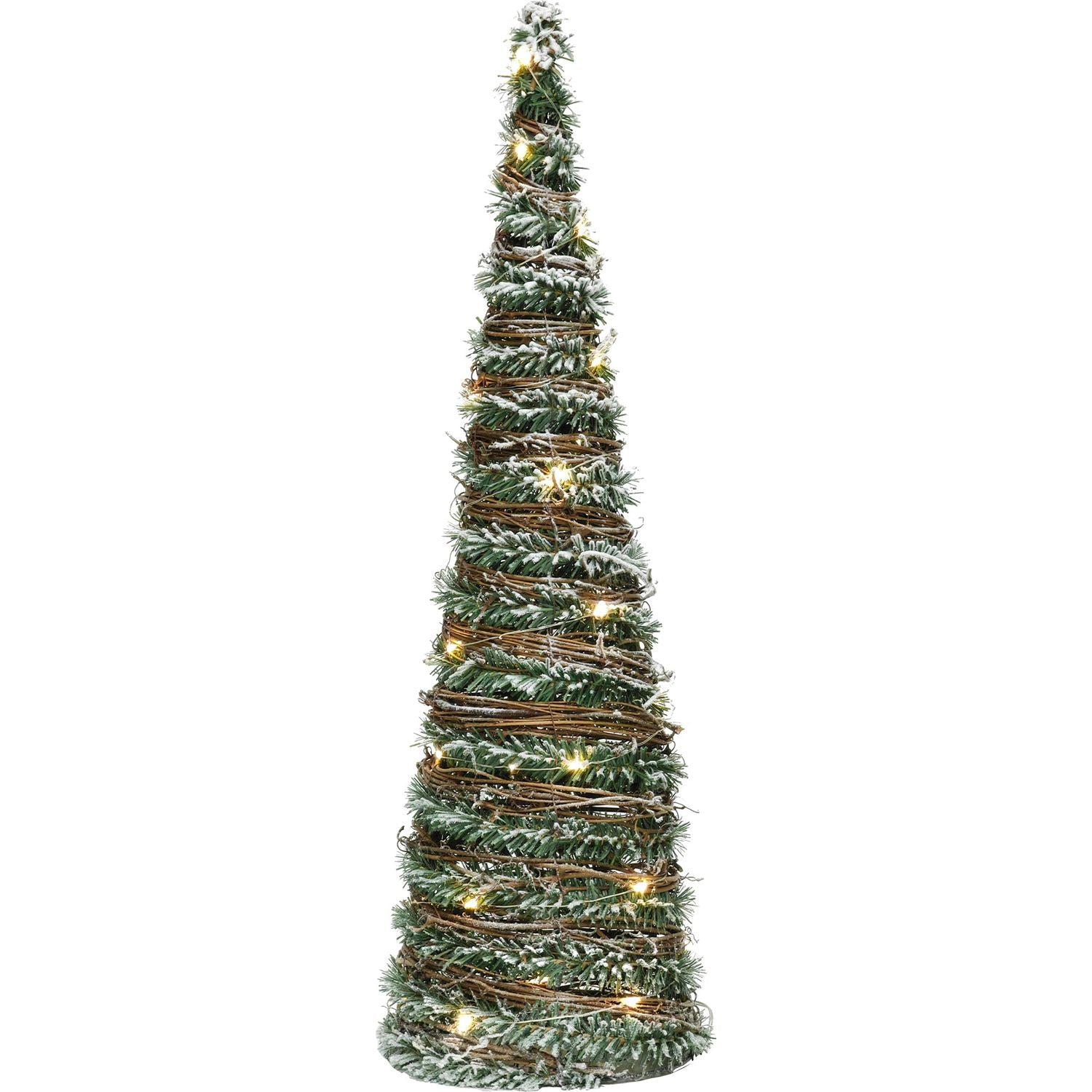 DICTROLUX - Albero Conico Innevato Luminoso 20 luci microled - h60 cm diametro 17 cm